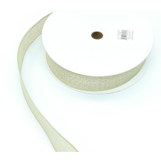1.5 Inch Natural Linen Ribbon  with Sewn Wired Edge, 100 Ft. Per Spool (Lot of 1 Spool) SALE ITEM